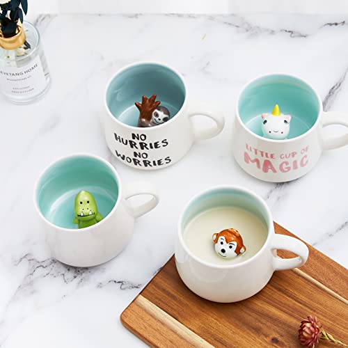 12oz Sloth Ceramic Cup with Hidden 3D Animal
