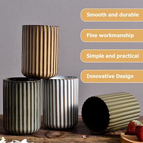 LIFKOME Ceramic Coffee Mug Chinese/Japanese Style Vintage Stripe