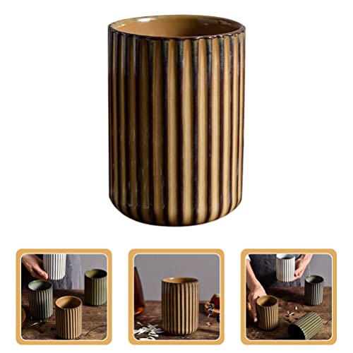 LIFKOME Ceramic Coffee Mug Chinese/Japanese Style Vintage Stripe