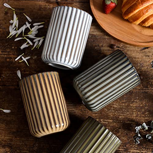 LIFKOME Ceramic Coffee Mug Chinese/Japanese Style Vintage Stripe