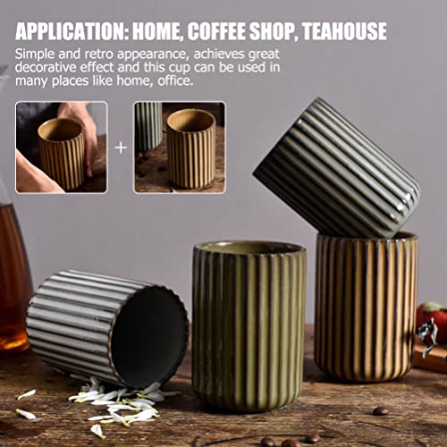 LIFKOME Ceramic Coffee Mug Chinese/Japanese Style Vintage Stripe