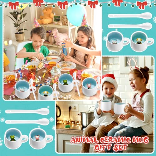 Cute Cartoon Animal Coffee Mug Set with Spoon