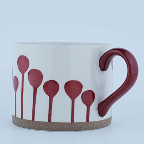 Handmade Floral Ceramic Coffee Mug, 15oz, Office/Home