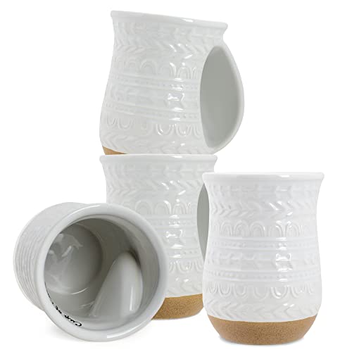 Elanze Designs Cozy Nordic Knit Ceramic Coffee Mug Set