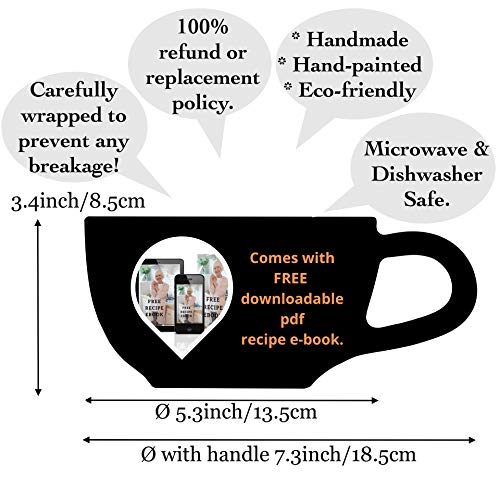 Handmade Ceramic Designer Purple Polka Dot 17.5oz Coffee Mug