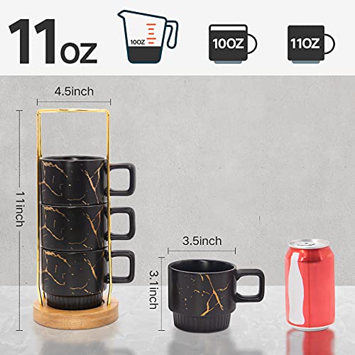 LURRIER Marble Pattern Porcelain Coffee Mug Set, 10oz