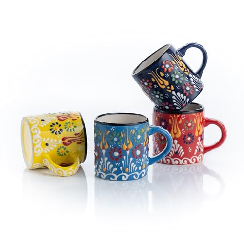 Handmade Ceramic Espresso Cups Set, Multicolor, 5 oz