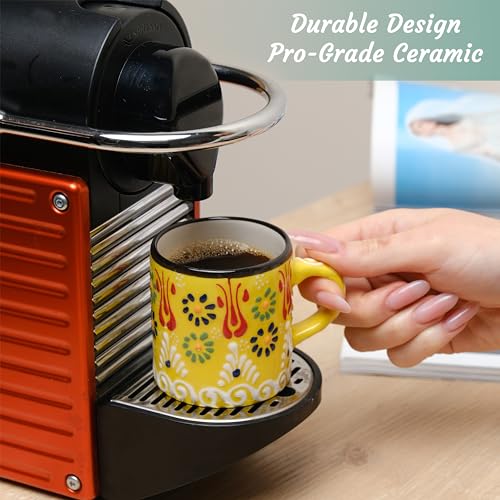 Handmade Ceramic Espresso Cups Set, Multicolor, 5 oz