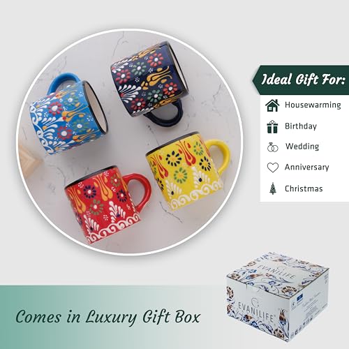 Handmade Ceramic Espresso Cups Set, Multicolor, 5 oz