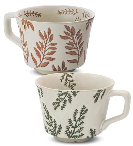 LINVIA Ceramic Novelty Coffee Mug Set, 12 oz