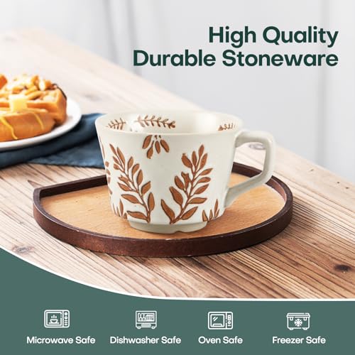 LINVIA Ceramic Novelty Coffee Mug Set, 12 oz