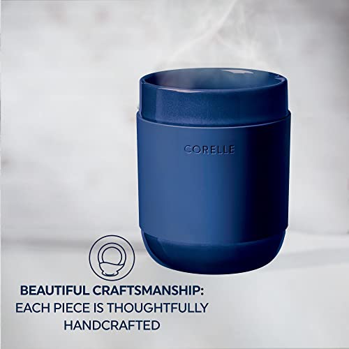 Handcrafted Artisanal Navy Stoneware Travel Coffee Mug Set