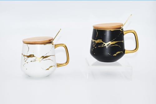 Kintsugi Style Ceramic Coffee Mugs- Set of 2