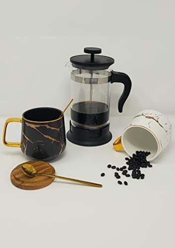 Kintsugi Style Ceramic Coffee Mugs- Set of 2