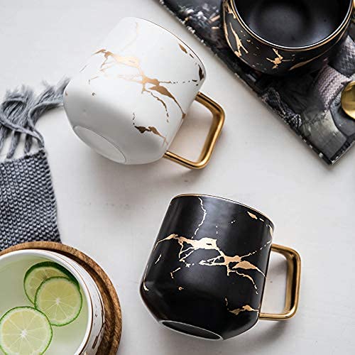 Kintsugi Style Ceramic Coffee Mugs- Set of 2
