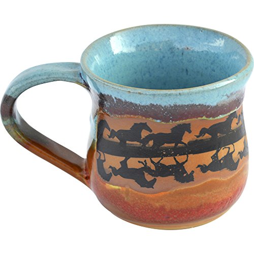 Handmade Horse Reflection Mug - Stylish Clay Drinkware