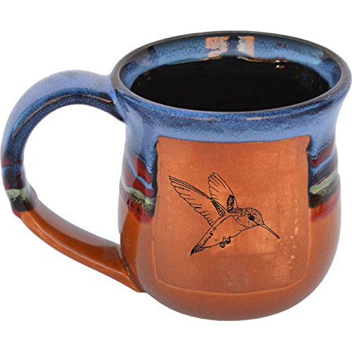 Handmade Hummingbird Mug in Azulscape Glaze - Stylish Coffee Cup