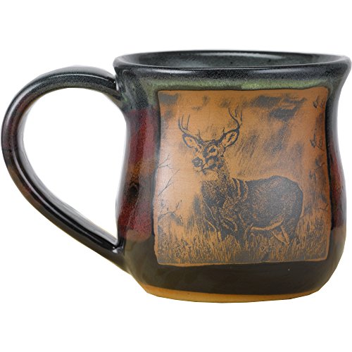 Handmade Deer Mug in Moonscape Glaze - 14 Oz