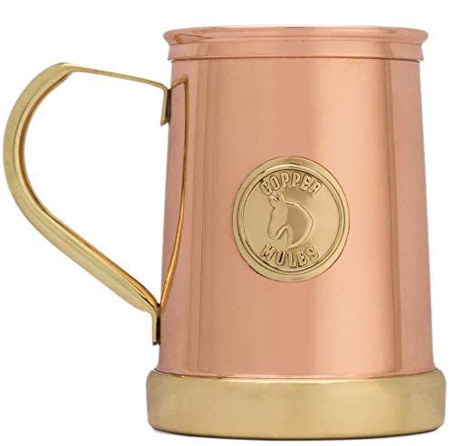 Handcrafted Copper Mug with Solid Brass Base - 18oz