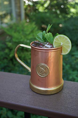 Handcrafted Copper Mug with Solid Brass Base - 18oz