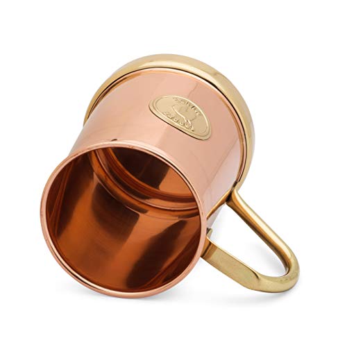 Handcrafted Copper Mug with Solid Brass Base - 18oz