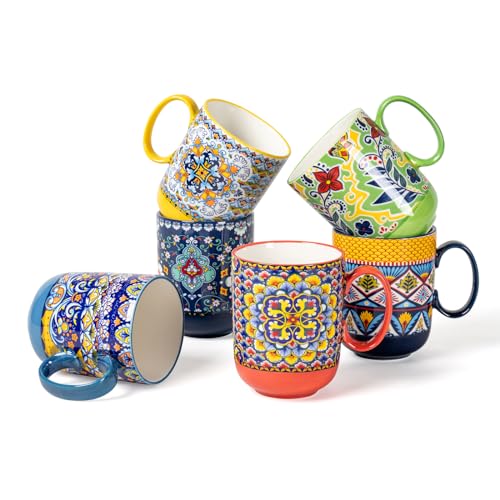 Bohemian Style Coffee Mugs Set of 6