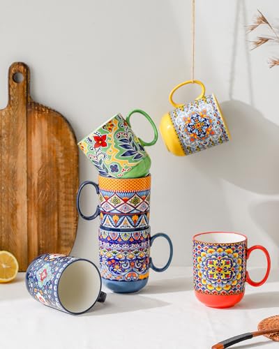 Bohemian Style Coffee Mugs Set of 6