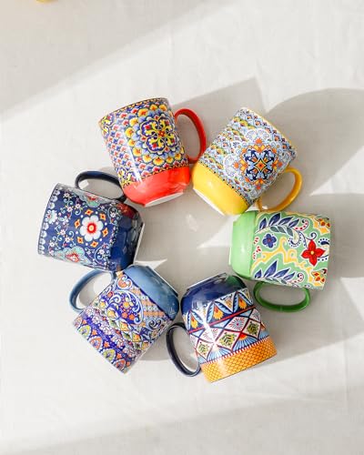 Bohemian Style Coffee Mugs Set of 6
