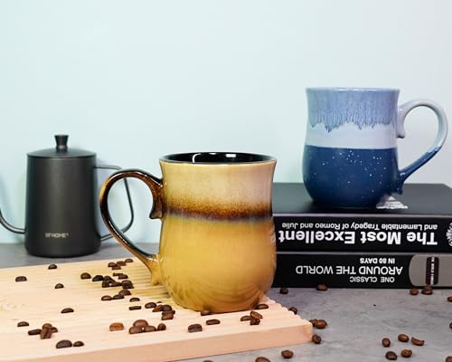 Handmade 20 oz Ceramic Coffee Mug, Large Handle