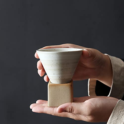 Handcrafted Triangular Cone Espresso Cups Set - 6oz