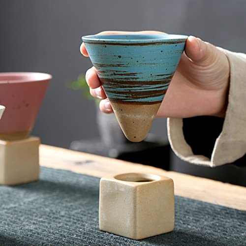 Handcrafted Triangular Cone Espresso Cups Set - 6oz