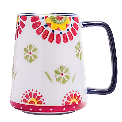Handcrafted Sunflower Coffee Mug - 24 oz, Dishwasher Safe