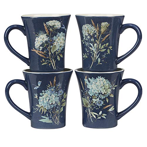 Bohemian Blue 14 oz. Mugs, Set of 4
