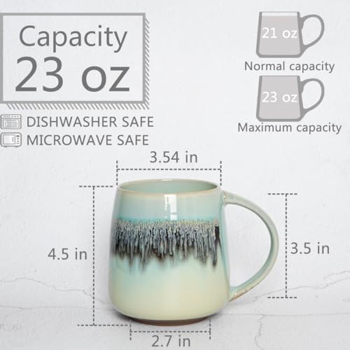 Bosmarlin 23oz Ceramic Coffee Mug - Turquoise Green