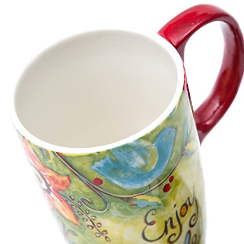 CEDAR HOME Ceramic Latte Mug with Lid 17oz