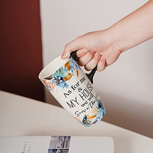 Topadorn Ceramic Latte Mug with Lid, 17oz