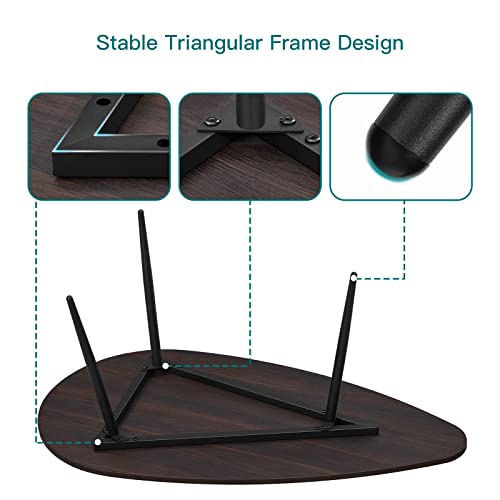 Oval Espresso Wood Coffee Table Mid Century Modern