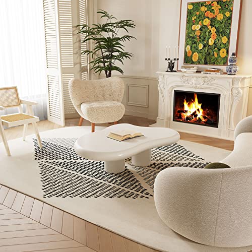 Modern Irregular Black Coffee Table for Living Room