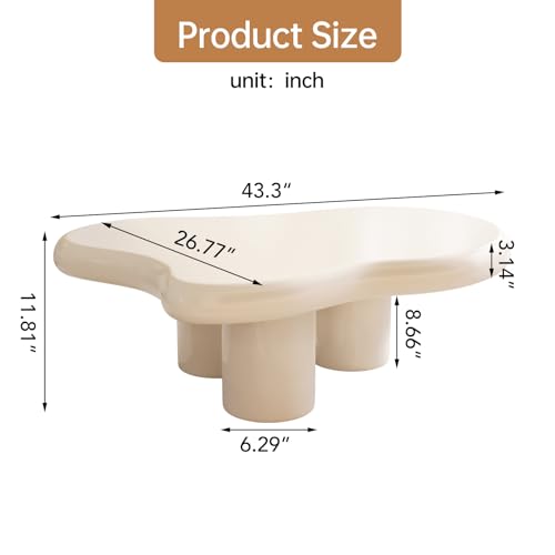 Modern Irregular Black Coffee Table for Living Room