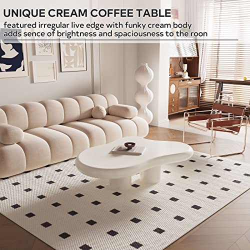 Modern Irregular Black Coffee Table for Living Room