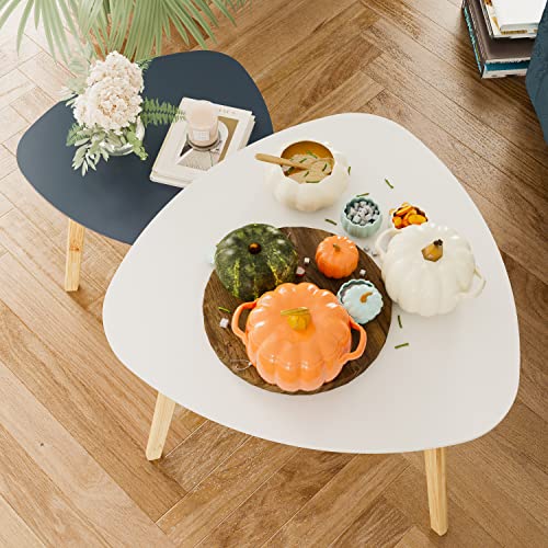 Bamboo Nesting Triangle Coffee Tables Set, Modern Minimalist