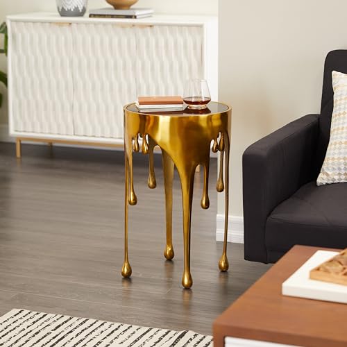 Gold Aluminum Contemporary Accent Coffee Table 25" x 16