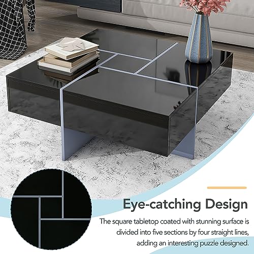 Merax Modern Extendable Coffee Table with Hidden Storage