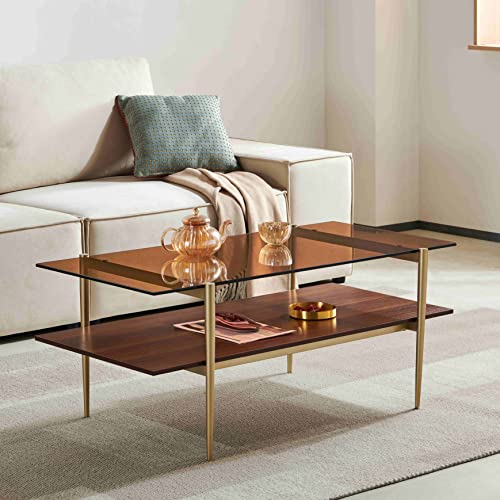 Saint Mossi Tadio Glass Coffee Table, Brown