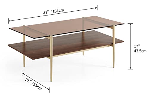 Saint Mossi Tadio Glass Coffee Table, Brown