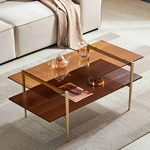 Saint Mossi Tadio Glass Coffee Table, Brown