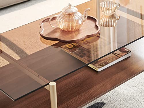 Saint Mossi Tadio Glass Coffee Table, Brown