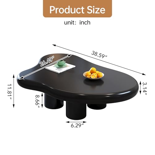 Guyii Cloud Coffee Table, Black Cartoon Modern Tea