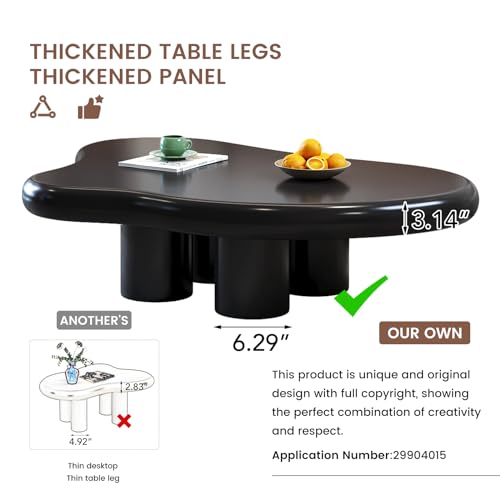 Guyii Cloud Coffee Table, Black Cartoon Modern Tea