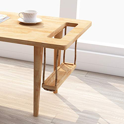 WoodShine Mini-Swing Wooden Coffee Table, Japanese Style, Solid Wood
